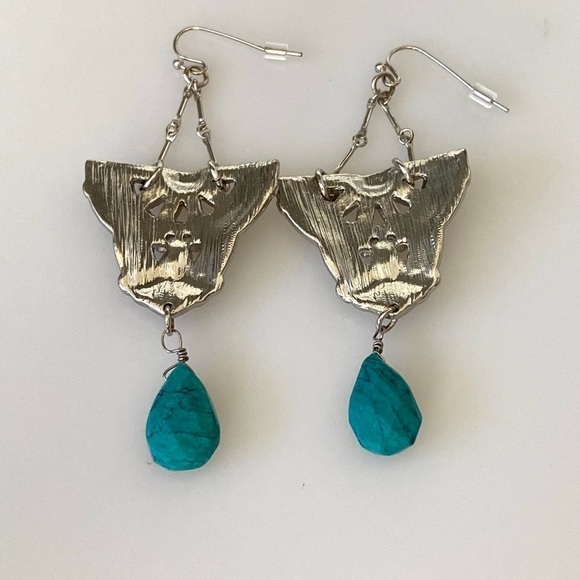 Earrings Drops Drops Rhinestones Design Vintage Art Deco - Picture 3 of 11